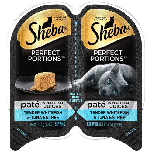 Sheba Perfect Portions Pate Wet Cat Food Tender Whitefish & Tuna 2.6oz - Pets Perfect