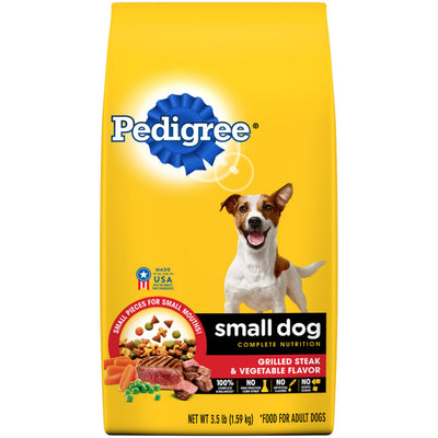 Pedigree Complete Nutrition Small Breed Adult Dry Dog Food Grilled Steak & Vegetable 3.5 lb