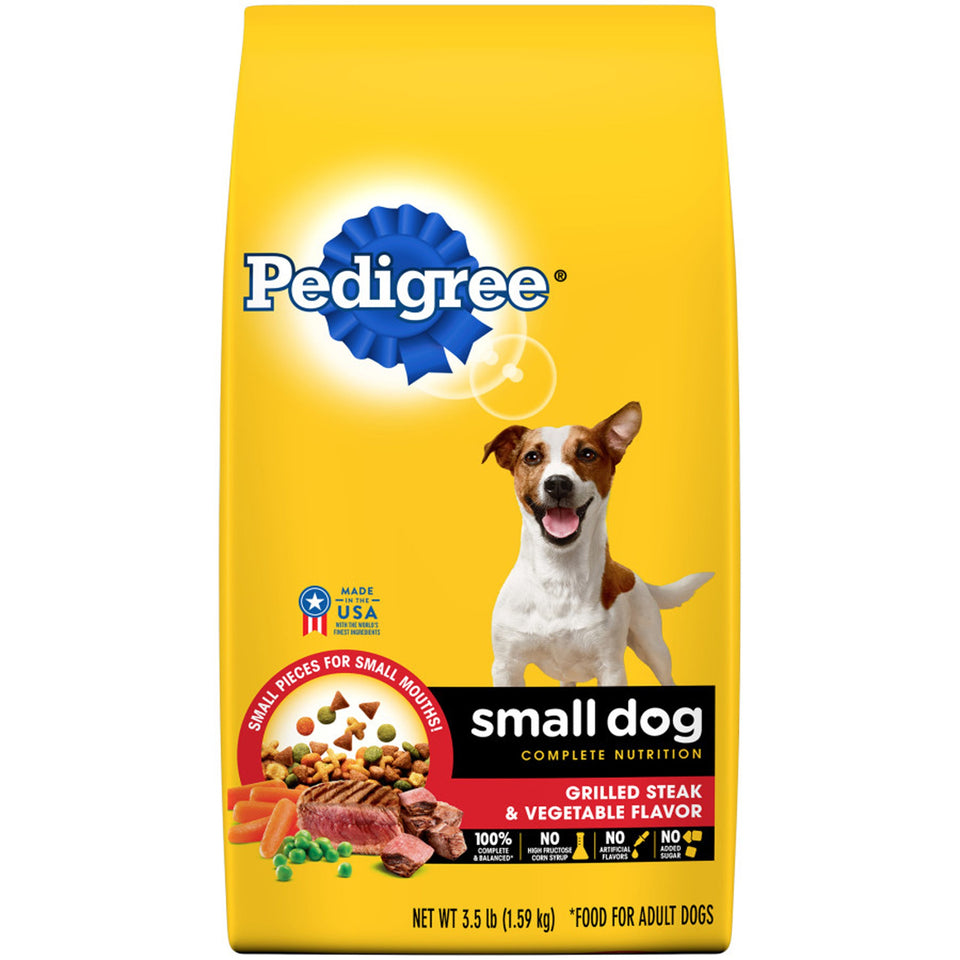 Pedigree Complete Nutrition Small Breed Adult Dry Dog Food Grilled Steak & Vegetable 3.5 lb