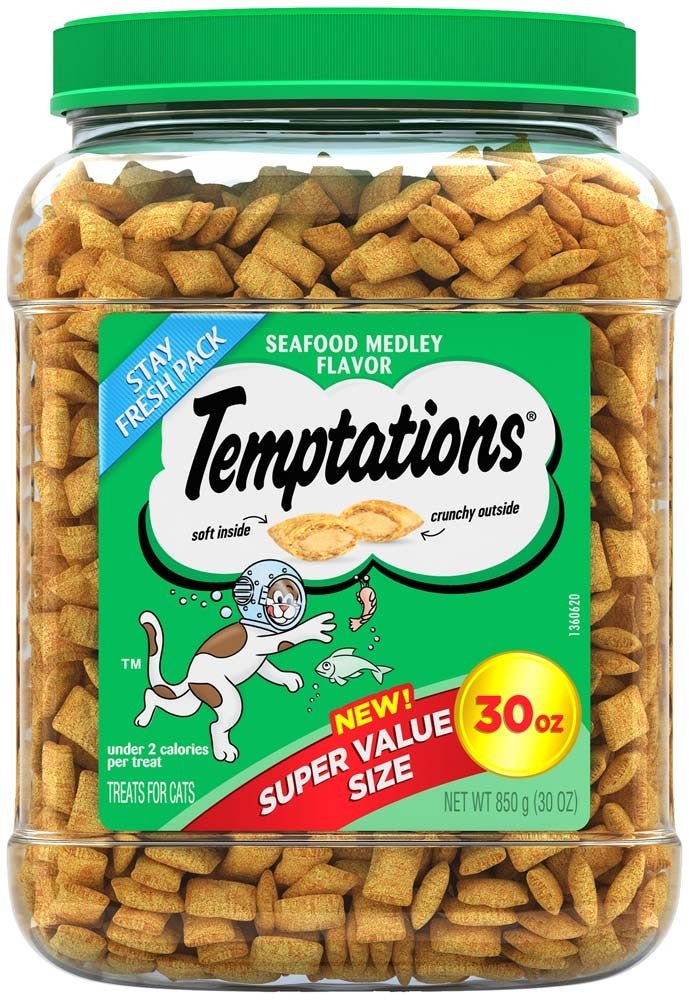 Temptations Classics Crunchy & Soft Adult Cat Treats Seafood Medley 1ea/30 oz - Pets Perfect