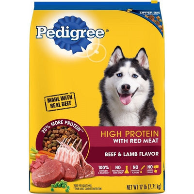 Pedigree High Protein Adult Dry Dog Food with Red Meat Beef & Lamb 3.5 lb - Pets Perfect