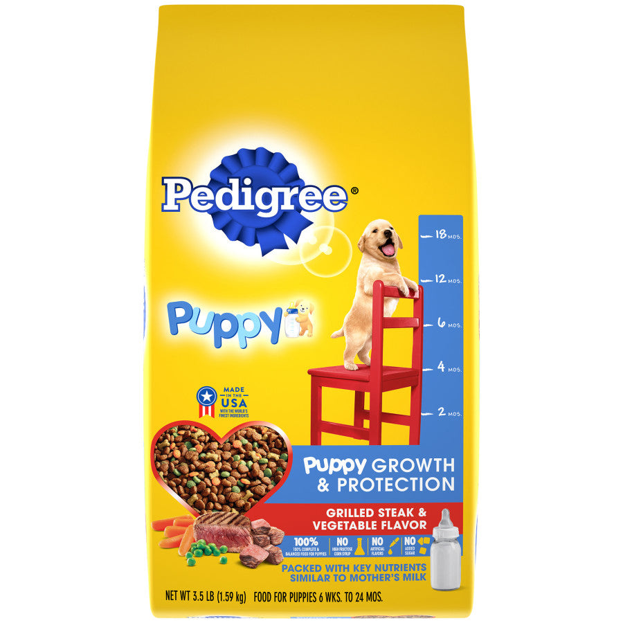 Pedigree Puppy Growth & Protection Dry Dog Food Grilled Steak &