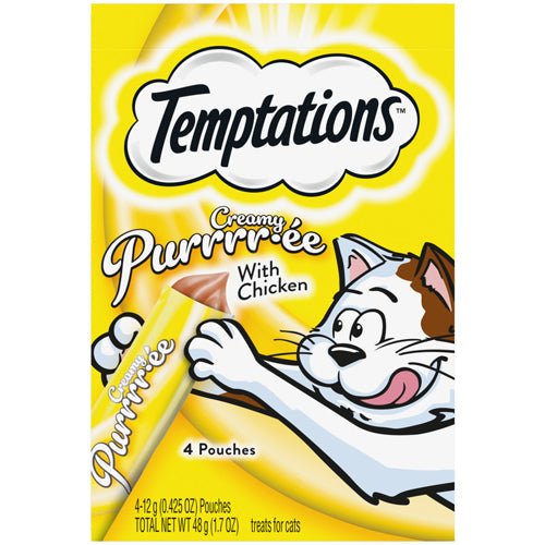 Temptations Creamy Purrrr - ee Cat Treats Chicken 1.7oz. (Case of 11) - Pets Perfect