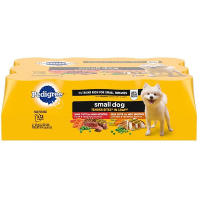 Pedigree Tender Bites in Gravy Adult Small Breed Wet Dog Food Variety Pack 9.9 lb 12 ct - Pets Perfect