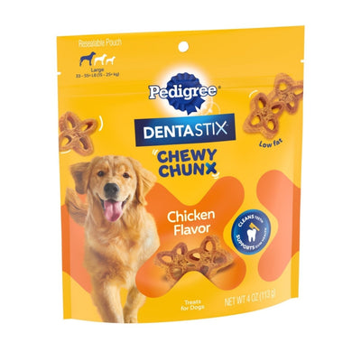 Pedigree Dentastix Chewy Chunx Dog Treat Chicken 4 oz, Large - Pets Perfect