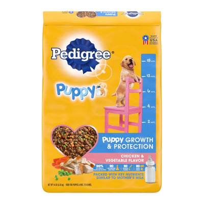 Pedigree Puppy Growth & Protection Dry Dog Food Chicken & Vegetable 14 lb - Pets Perfect
