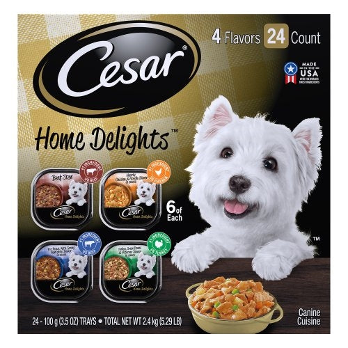 Cesar Filets in Gravy Adult Wet Dog Food Prime Rib, 3.5 oz each, Case of 24