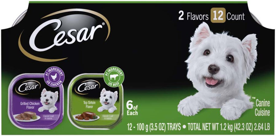 Cesar Classic Loaf in Sauce Adult Wet Dog Food Variety (Grilled
