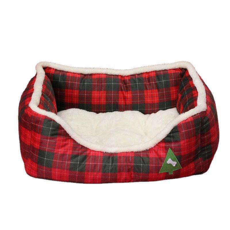 Luxury Festive Pet Haven - Cozy Christmas Sofa Bed For Dogs And Cats - Pets Perfect