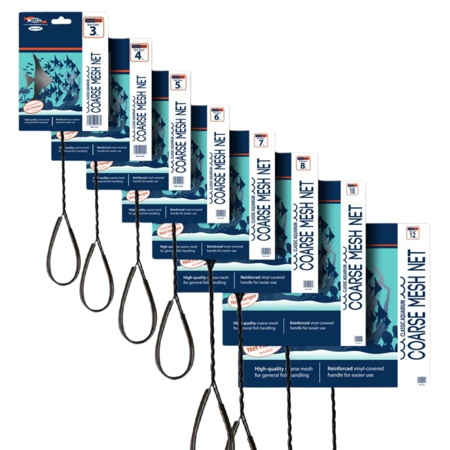 Weco Products Classic Coarse Mesh Net Standard Handle, Black, 1ea/4 in