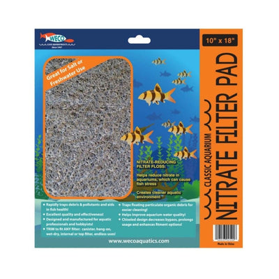 Weco Classic Aquarium Nitrate Aquarium Filter Pad Grey, 10 in x 18 in