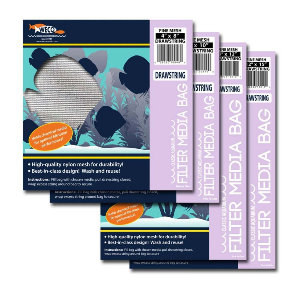 Weco Products Fine Mesh Drawstring Filter Media Bag White, 1ea/6 In X 10 in