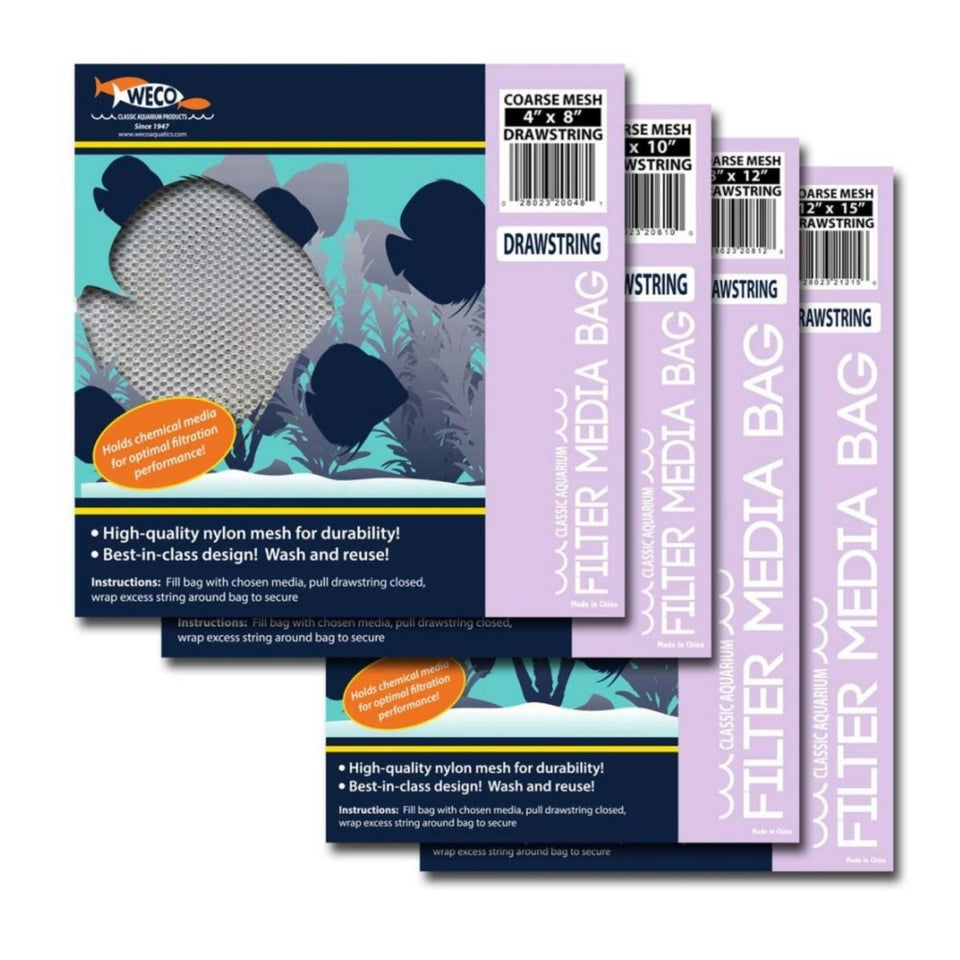 Weco Coarse Mesh Drawstring Aquarium Filter Media Bag, White