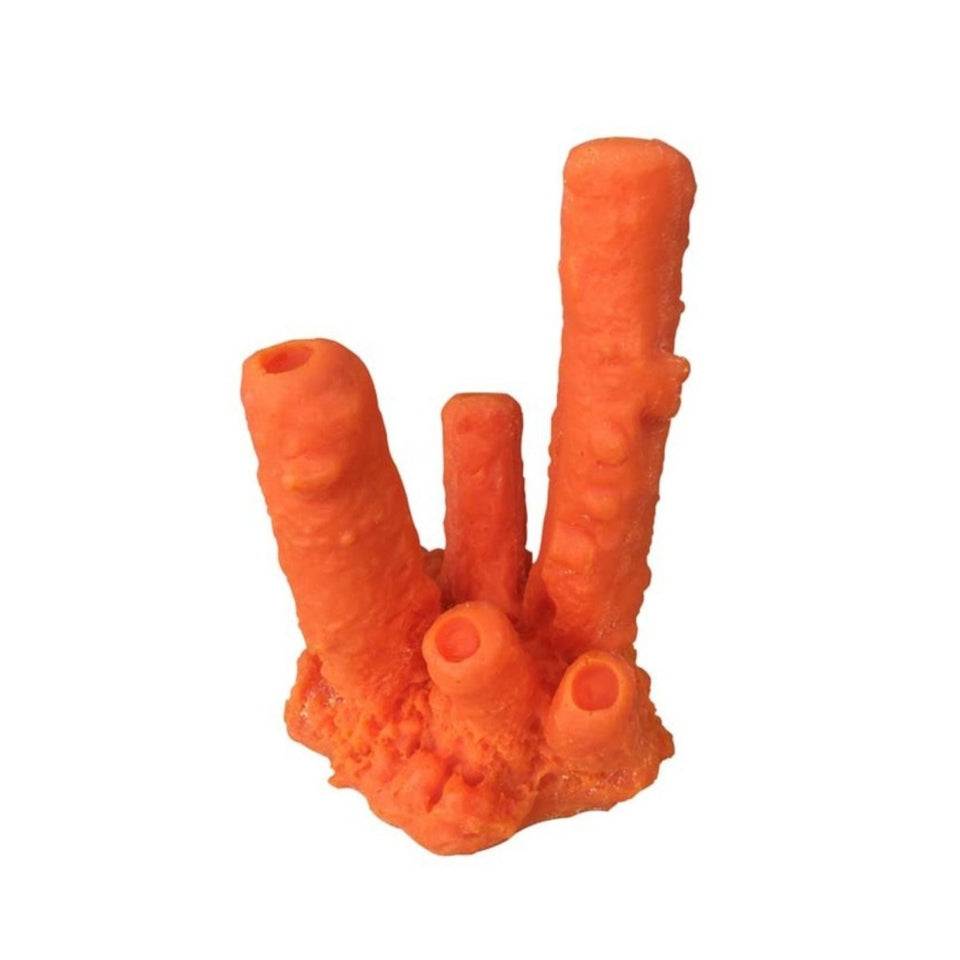 Weco Products South Pacific Coral Tube Sponge Ornament Orange, Small