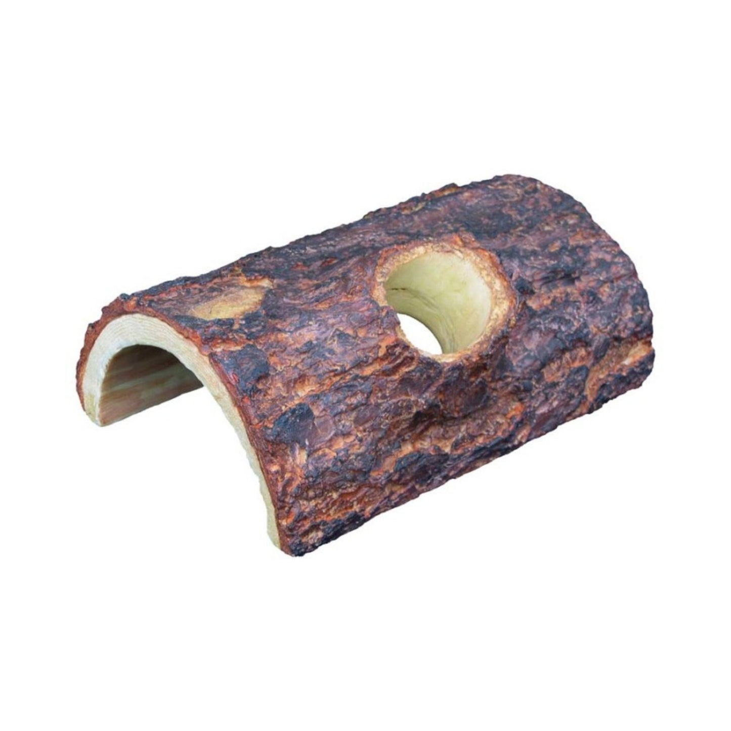 Weco Wecorama Sleepy Hollows Giant Pine Bark Lodge Terrarium Ornament - Brown, Yellow, MD