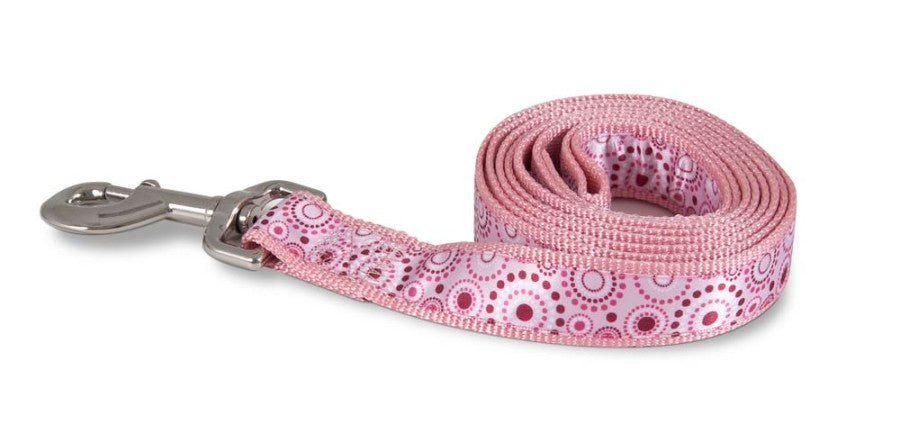 Aspen Ribbon Overlay Dog Leash Pink 1ea/1 In X 6 ft, One Size