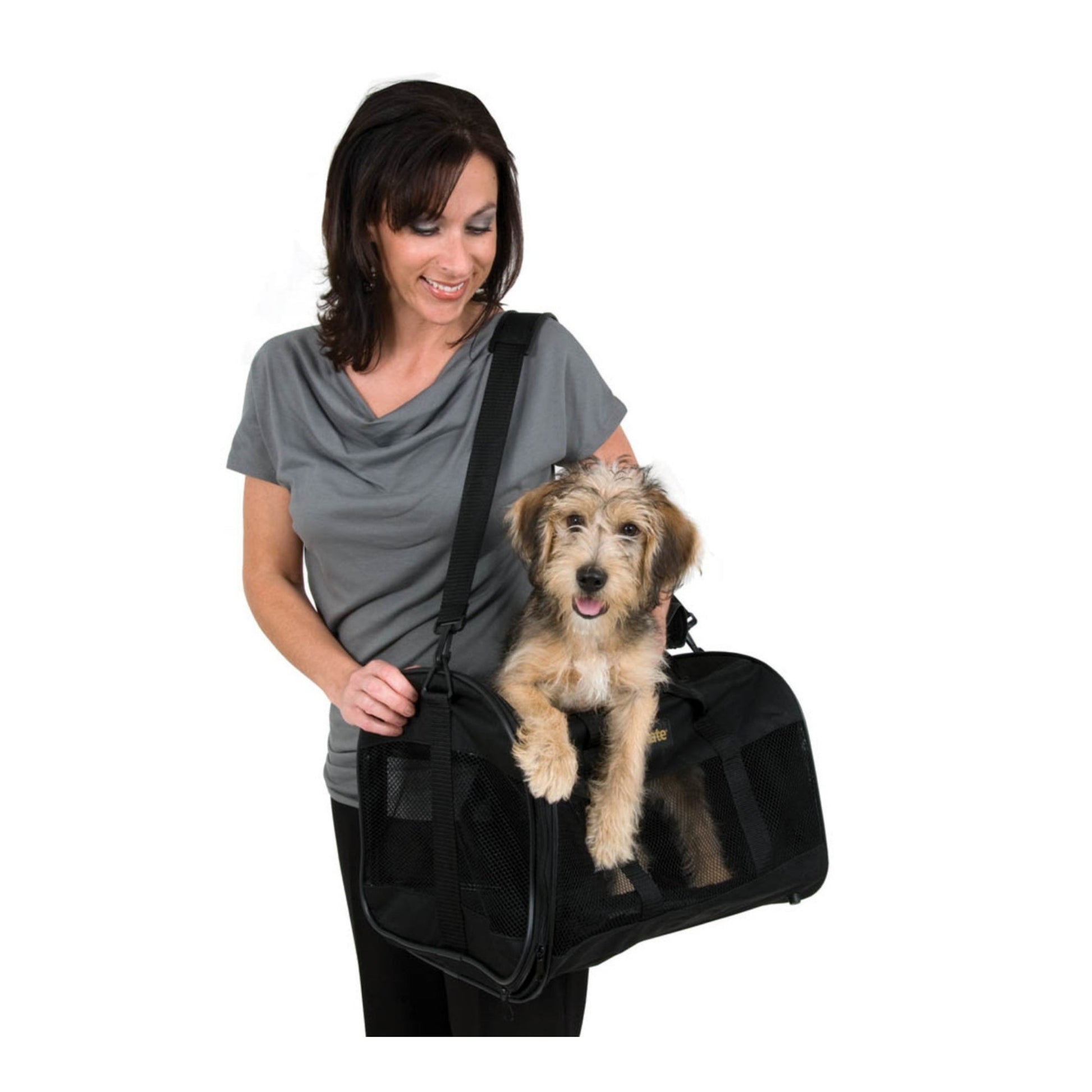 Petmate Plush Soft-Sided Dog Kennel Cab, Black Large, view 2