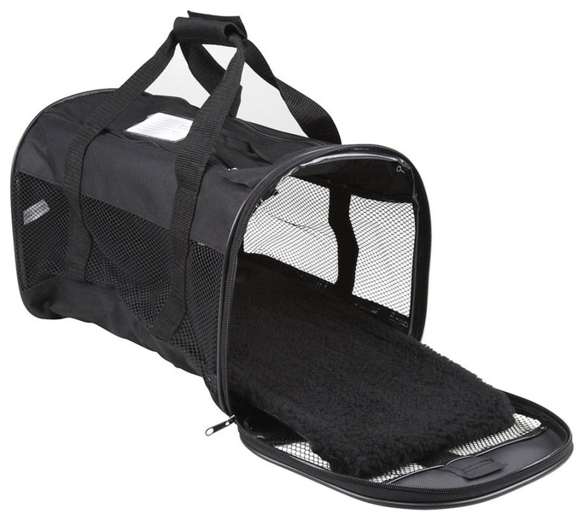 Petmate Plush Soft-Sided Dog Kennel Cab, Black Medium