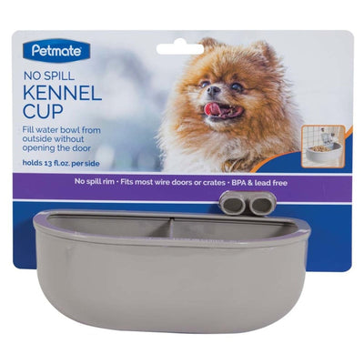 Petmate No Spill Kennel Cup Double Grey - Pets Perfect