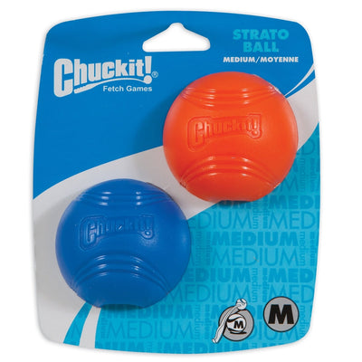 Chuckit! Strato Ball Dog Toy Blue/Orange 2 ct, Small