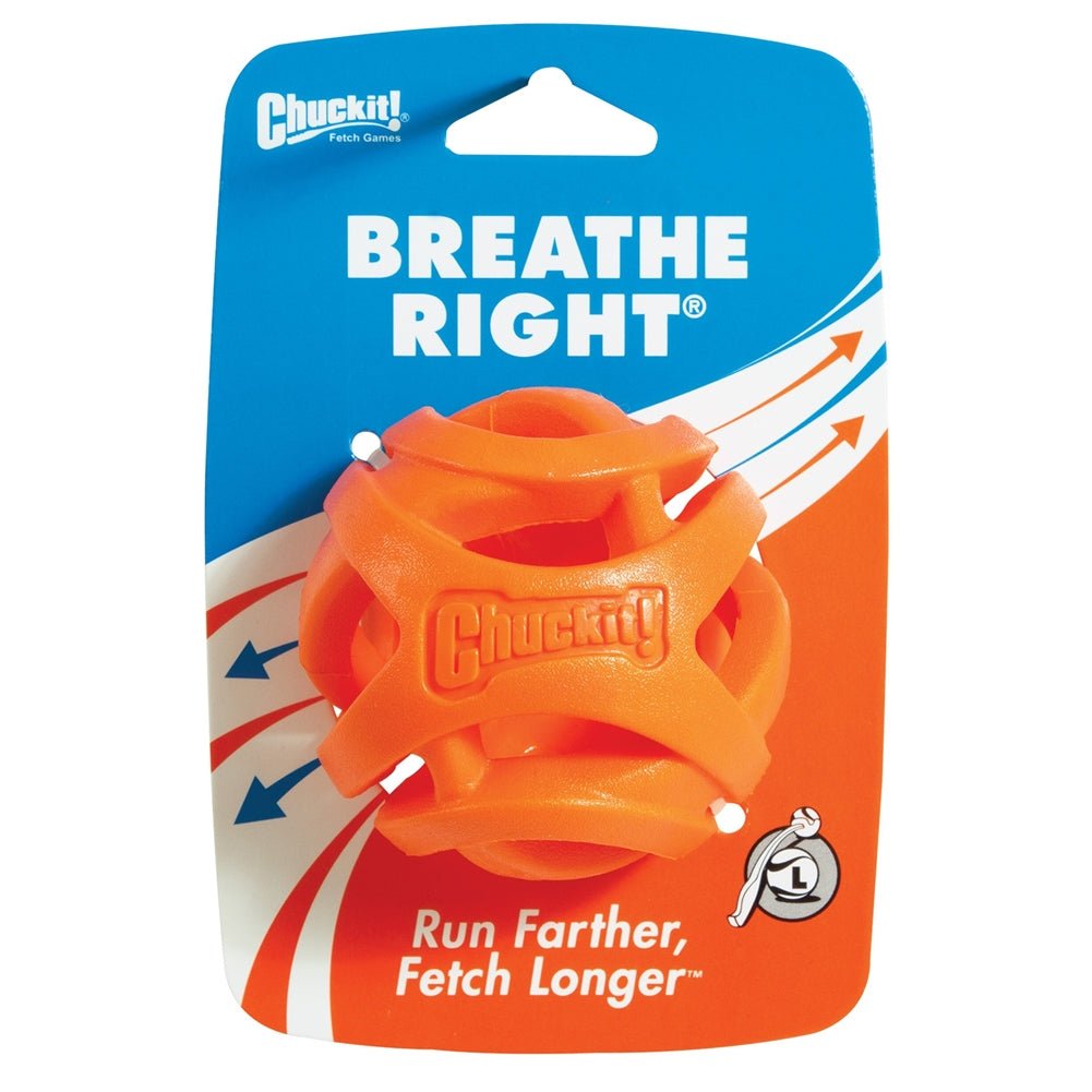 Chuckit! Breathe Right Dog Toy Fetch Ball Orange 1ea/LG - Pets Perfect