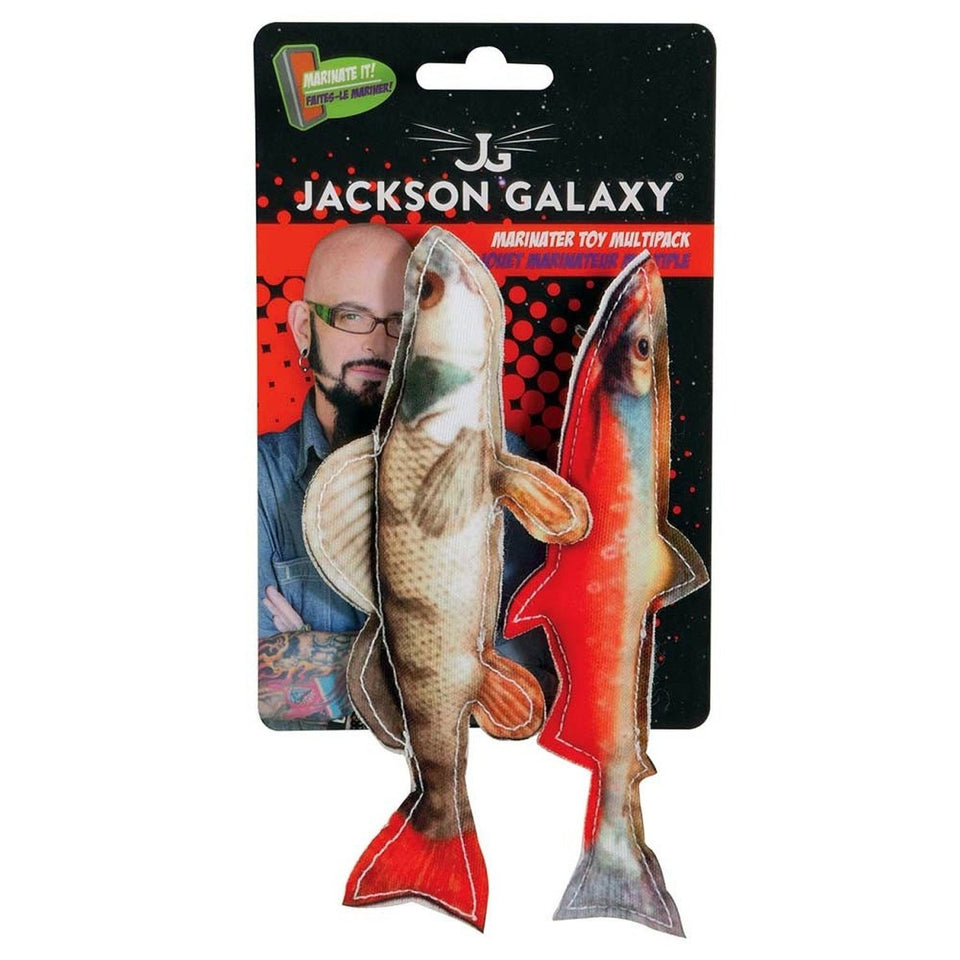 Jackson Galaxy Marinater Photo Fish Catnip Cat Toy Multi-Color Small