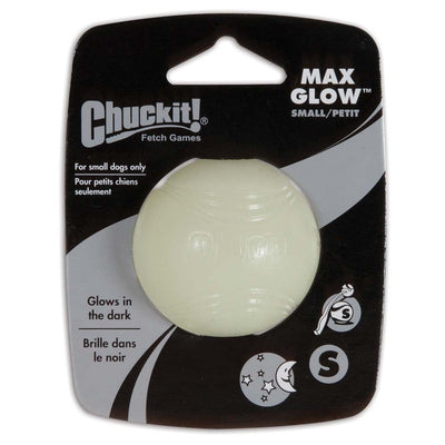 Chuckit! Max Glow Ball Dog Toy, White Small