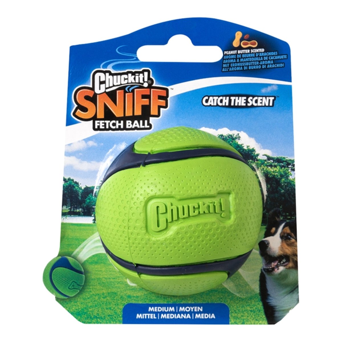 Chuckit Dog Sniff Fetch Ball Peanut Butter Medium - Pets Perfect