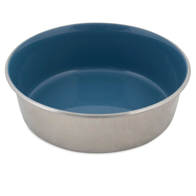 Petmate Painted Stainless Steel Bowl Vallarta, Blue 12 Cup - Pets Perfect