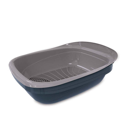 Petmate Simple Sifting Cat Litter Pan, Blue, Grey