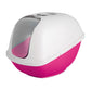 Petmate Basic Hooded Cat Litter Box Hot Pink Base/Pearl White Hood 1ea/Jumbo - Pets Perfect