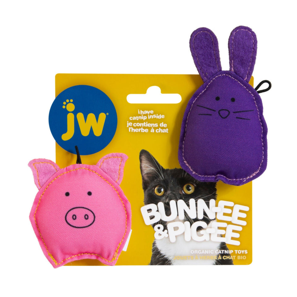 JW Pet Cat Pig-ee & Bunn-Ee Catnip Combo Cat Toy Small