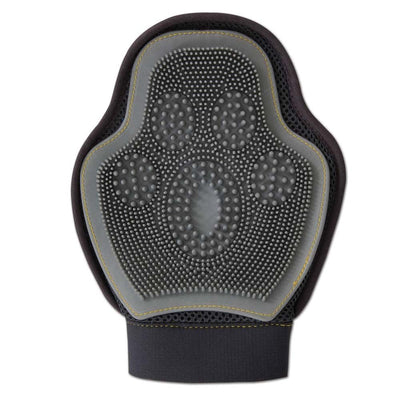 JW Pet GripSoft 3-in-1 Dog Grooming Glove Gray, Yellow