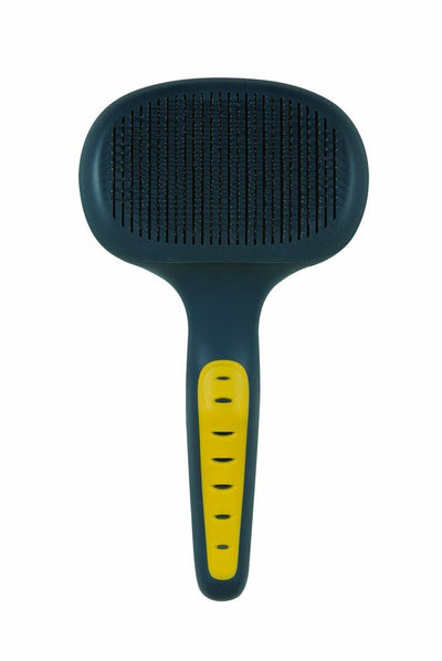 JW Pet Self-Cleaning Slicker Grey/Yellow Large