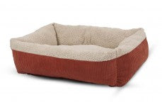Aspen Self Warming Rectangular Dog Lounger Bed Barn Red/Cream 35 in x, view 3
