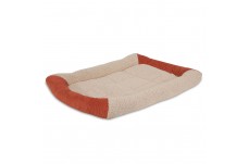 Aspen Self Warming Bolster Dog Mat Barn Red, Cream 23.5 in x 16.5 in