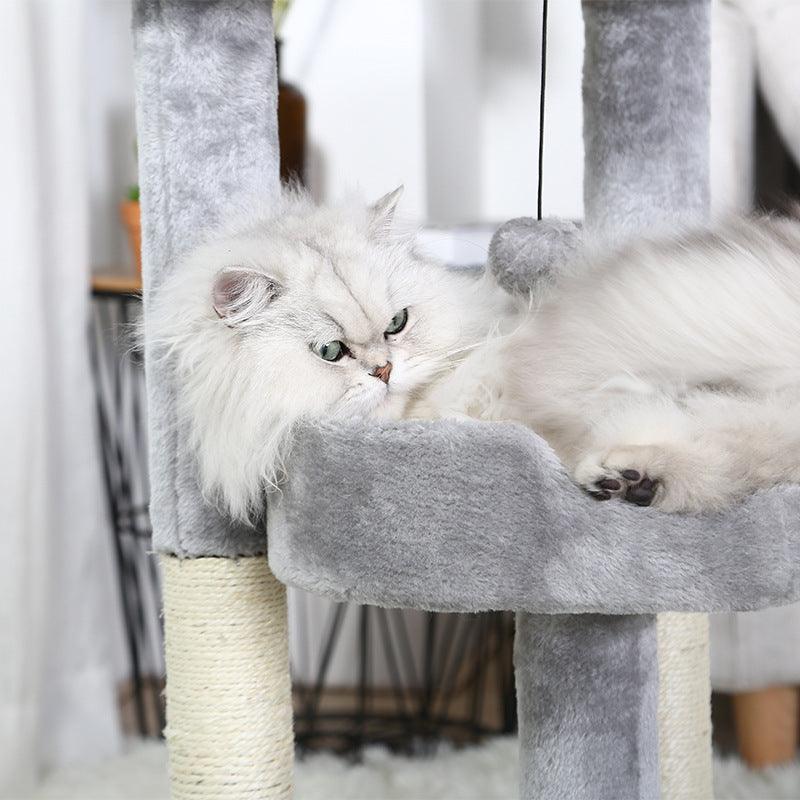 Paw Print Cat Climbing Frame - 2 - Tier Sisal Scratching Tower with Toy - Pets Perfect