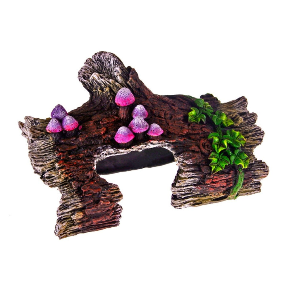Blue Ribbon Pet Products Log Hideaway with Vines Ornament