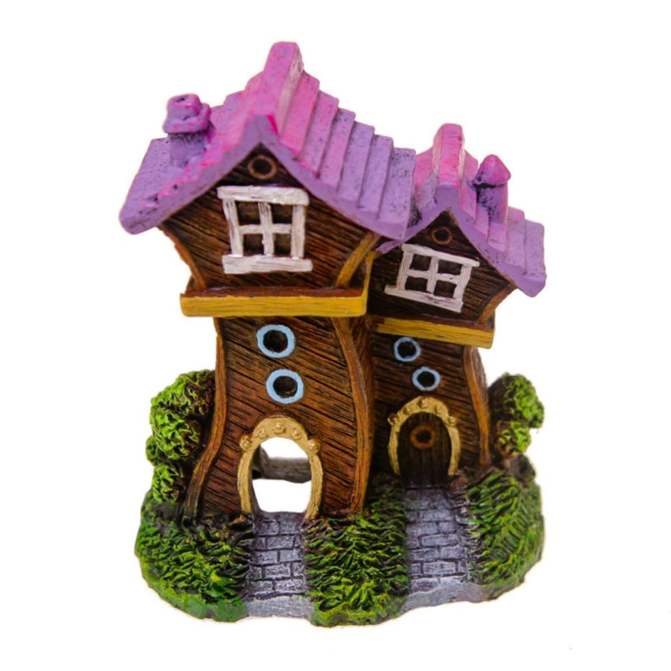 Blue Ribbon Pet Products Fun House Village Ornament Purple Roof, Small