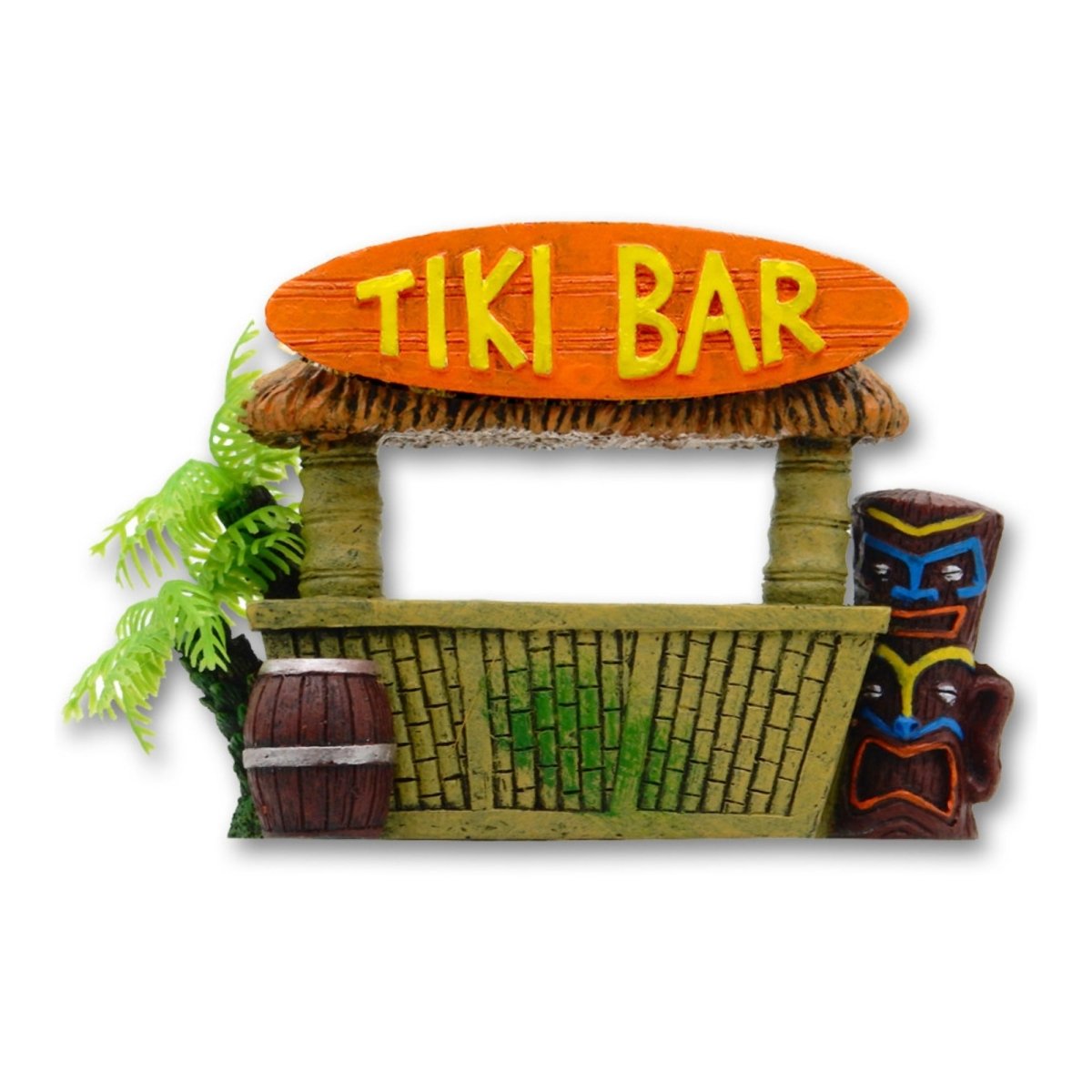 Blue Ribbon Pet Products Exotic Environments Tiki Bar w/Palm Tree Aquarium Ornament 1ea/SM - Pets Perfect