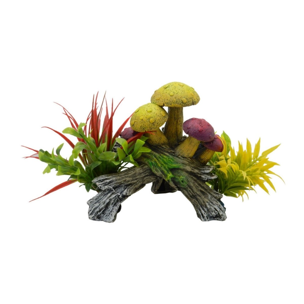 Blue Ribbon Pet Products Exotic Environments Mushroom Hideaway w/Plants Aquarium Ornament 1ea/SM - Pets Perfect