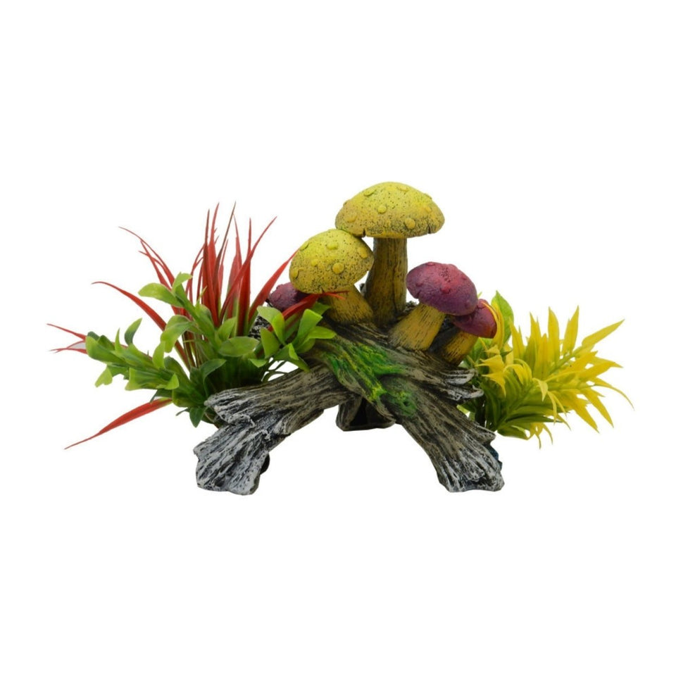 Blue Ribbon Exotic Environments Mushroom Hideaway with Plants Aquarium