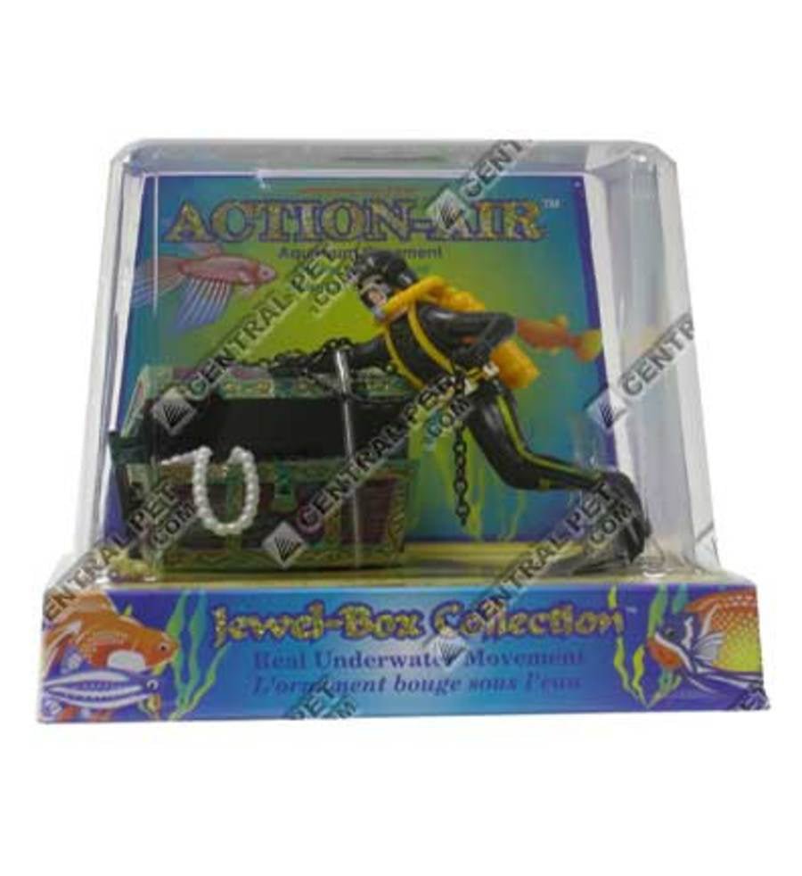Penn - Plax Treasure Diver Air Aquarium Ornament Multi - Color 1ea/4 in - Pets Perfect