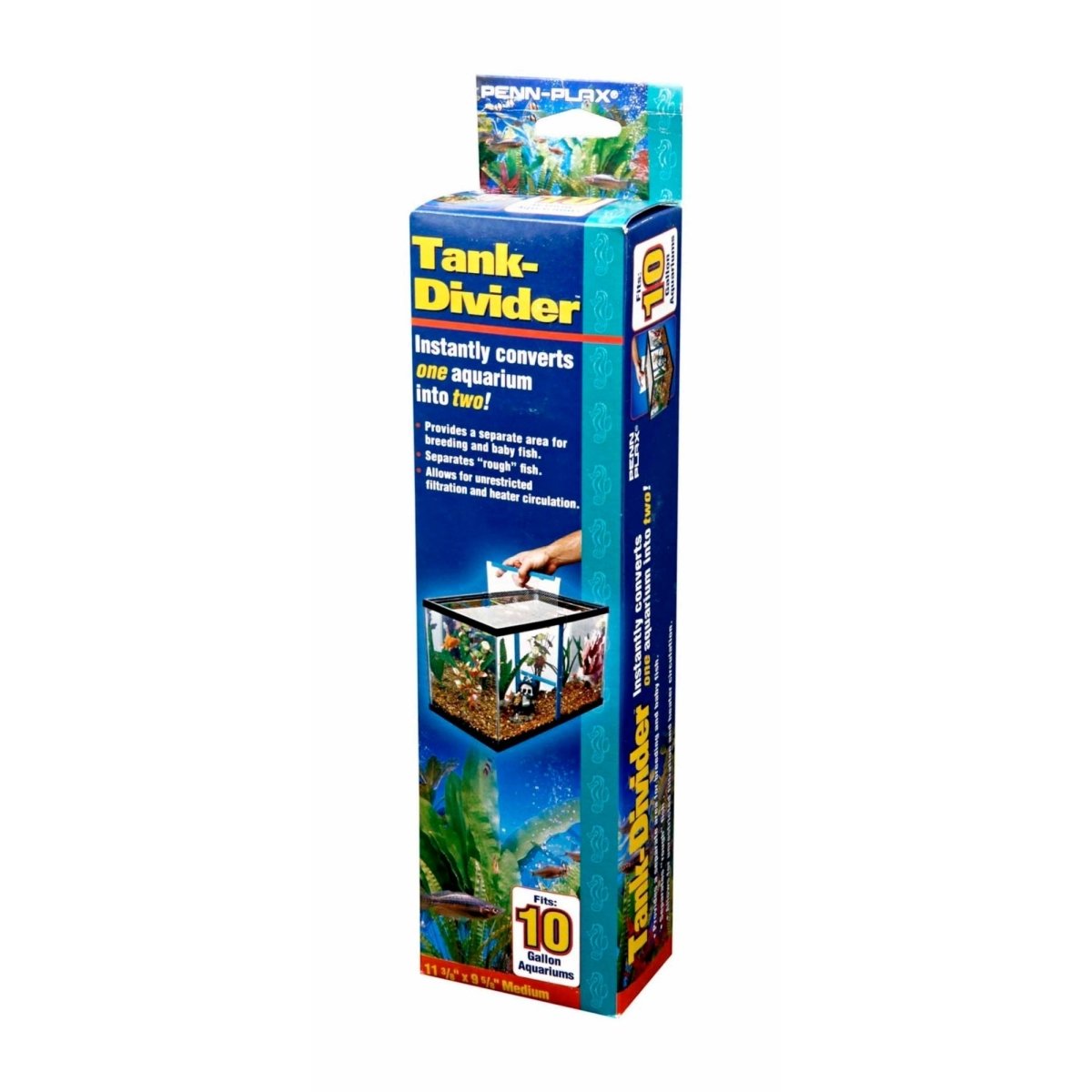 Penn - Plax Tank Divider Clear/Blue 1ea/10 gal, 11.37 X 9.62 in, MD - Pets Perfect