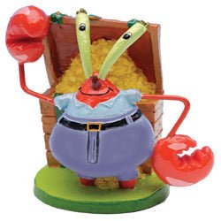 SpongeBob Mr. Krabs Aquarium Ornament Multi - Color 1ea/2 in, Mini - Pets Perfect