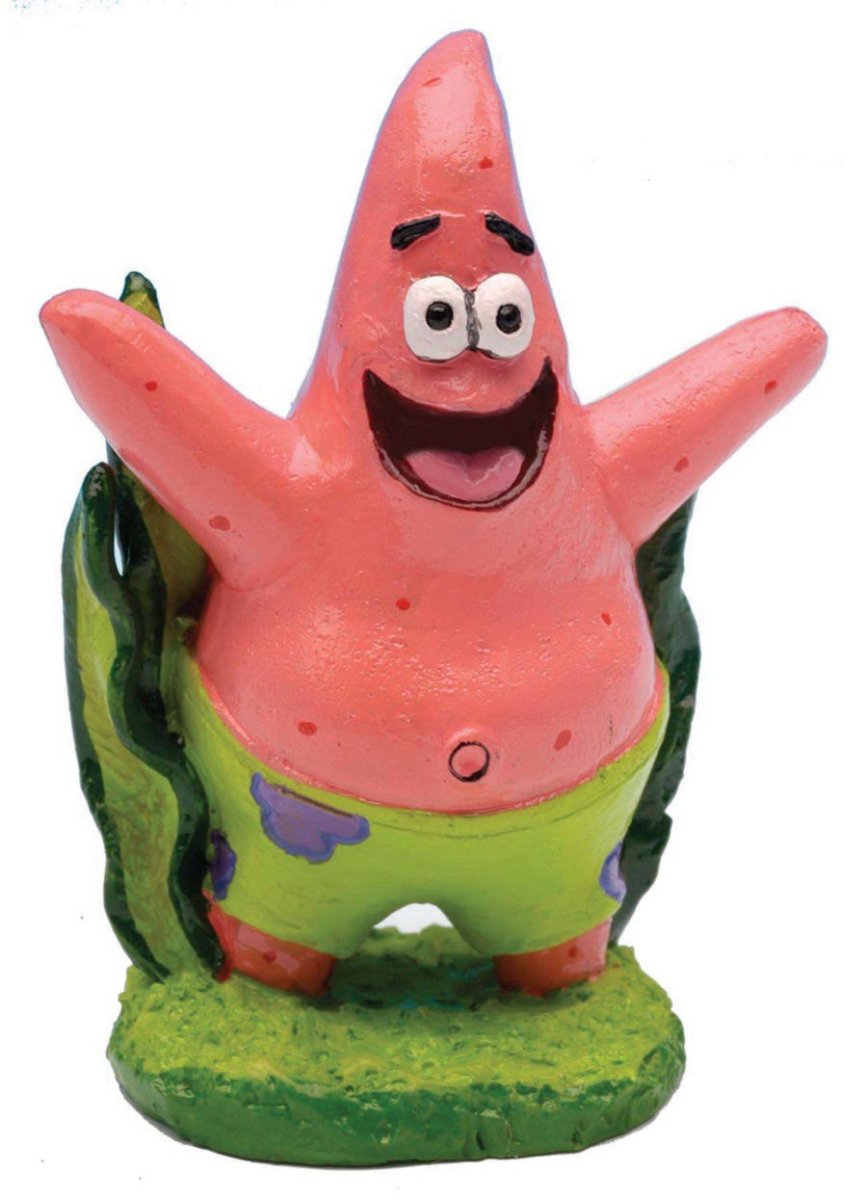 SpongeBob Patrick Aquarium Ornament Green, Pink 1ea/2 in, Mini - Pets Perfect
