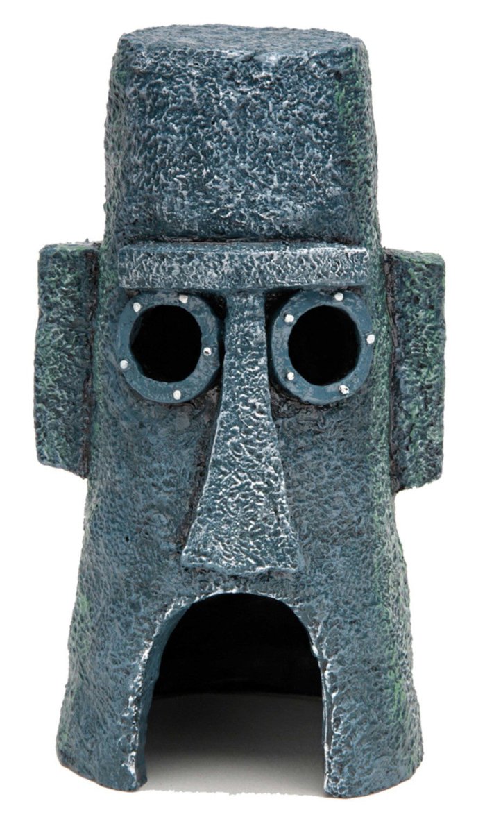 SpongeBob Squidward Island Aquarium Statue Grey 1ea/6 in - Pets Perfect