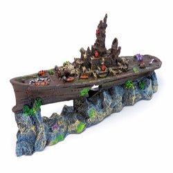Penn-Plax Battleship Aquarium Ornament Multi-Color, 4 in, Small, view 2