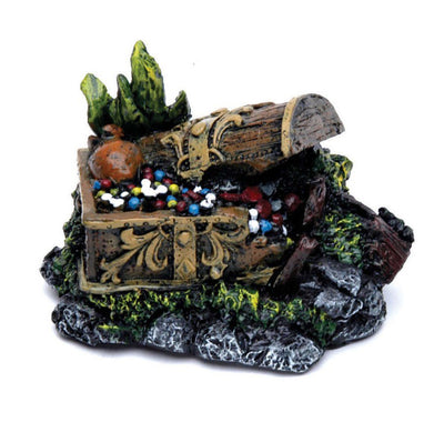 Penn-Plax Treasure Chest Aquarium Ornament Multi-Color, 3 in, Mini