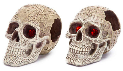 Penn-Plax Skull Gazer Aquarium Ornament Celtic & Tribal, 5.5 in, 2 ct